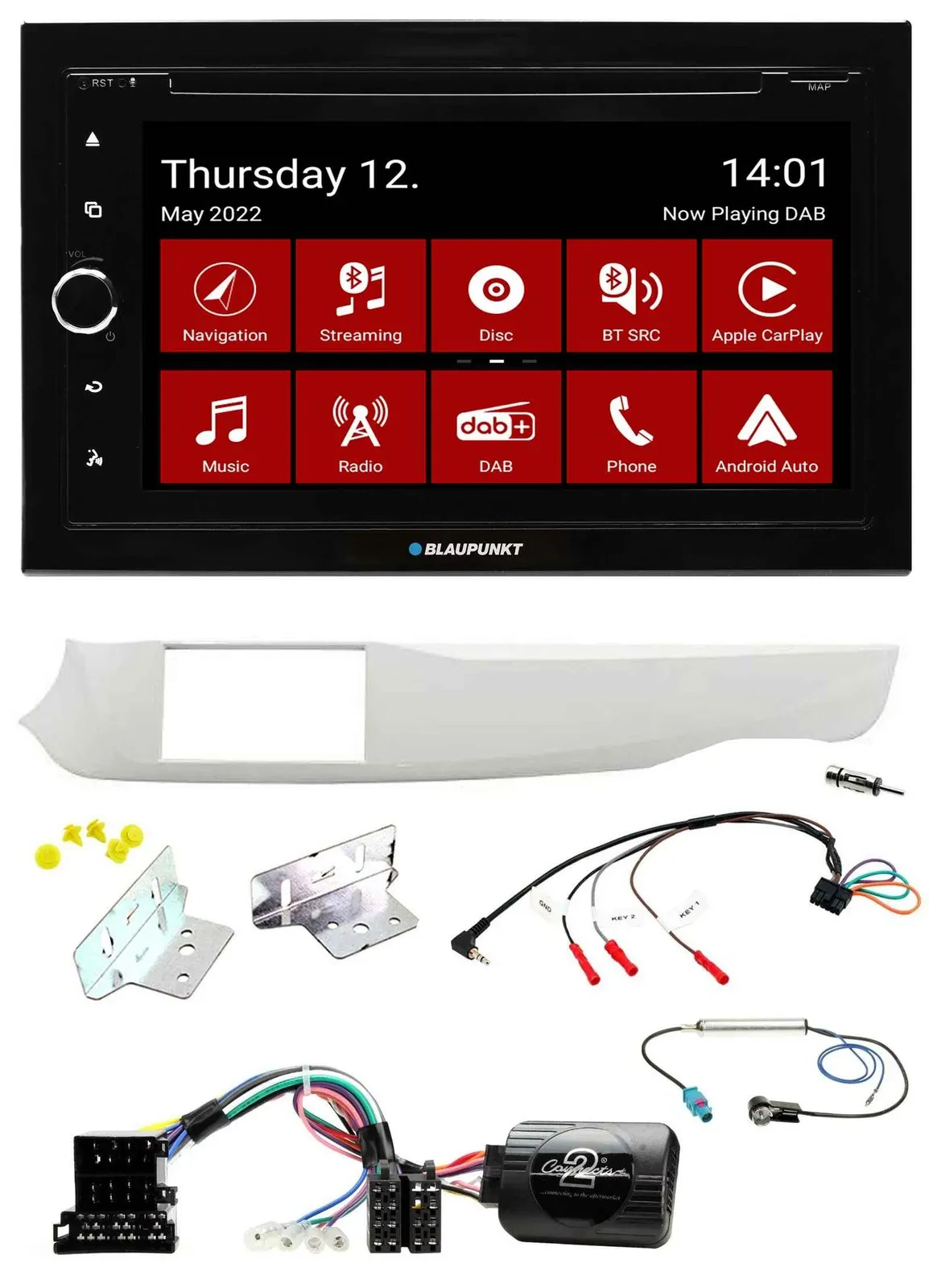 Blaupunkt 2DIN Lenkrad Bluetooth USB TMC DAB Navigation für Alfa Giulietta 10-14