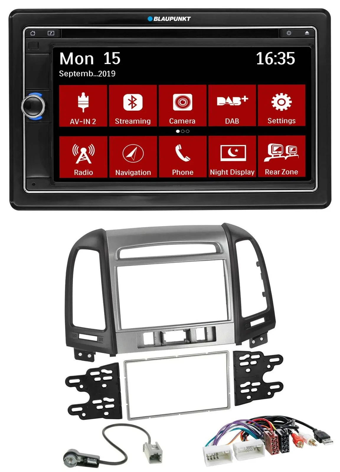 Blaupunkt Bluetooth DAB 2DIN USB DVD MP3 Autoradio für Hyundai Santa Fe USB AUX