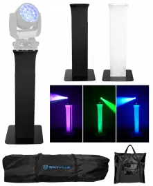 (1) Totem Light Stand+Black+White Scrims For Chauvet Rogue R2 Wash