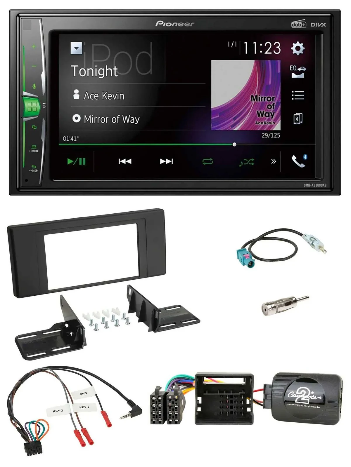 Pioneer 2DIN Lenkrad DAB USB Bluetooth Autoradio für Land Rover Range Rover Vogu