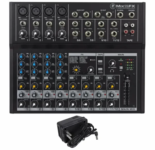 Mackie Mix12FX 12-Ch. Compact Soundboard Mixing Console Mixer For Church/School