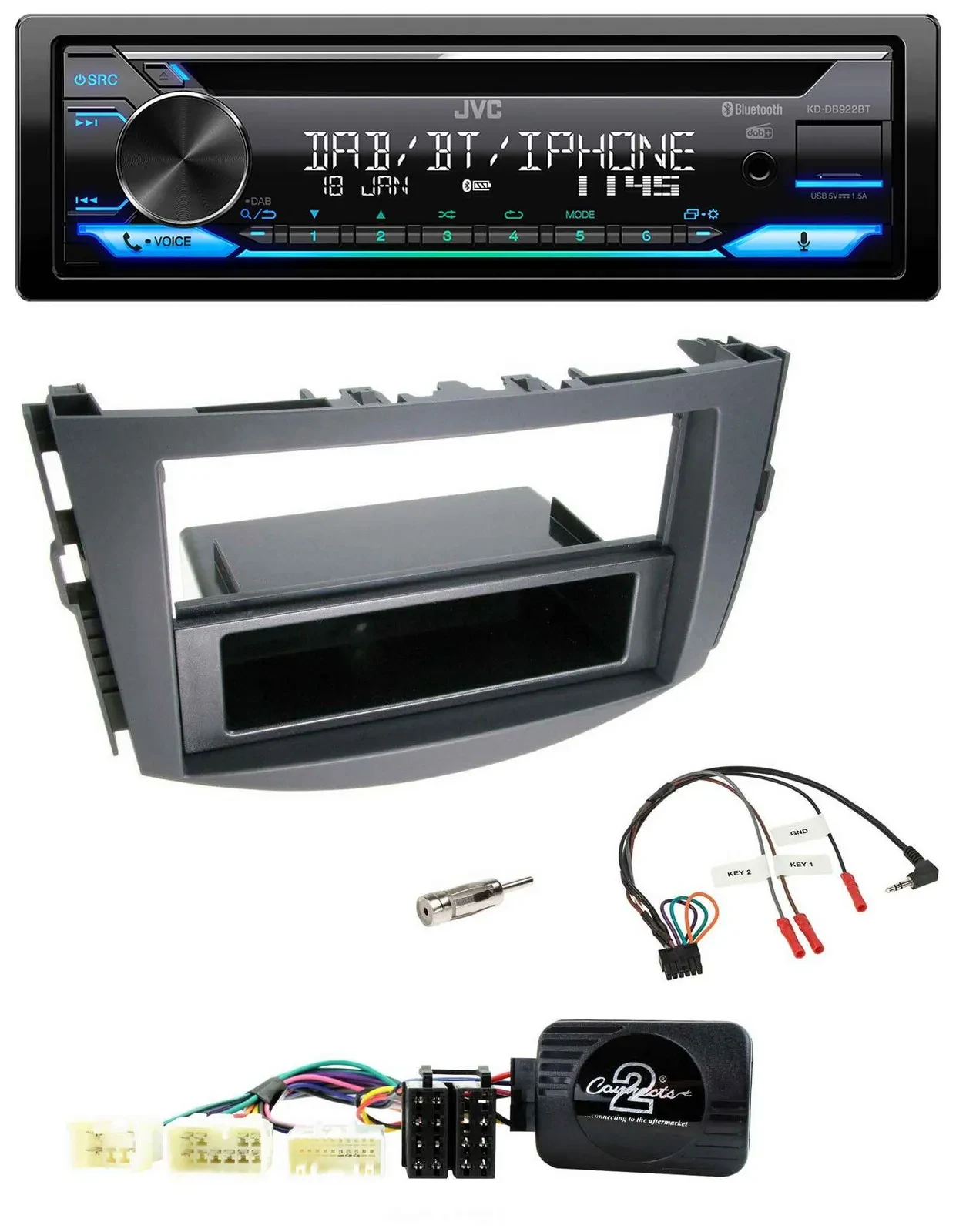 JVC Bluetooth Lenkrad USB DAB CD Autoradio für Toyota RAV-4 2006-2011