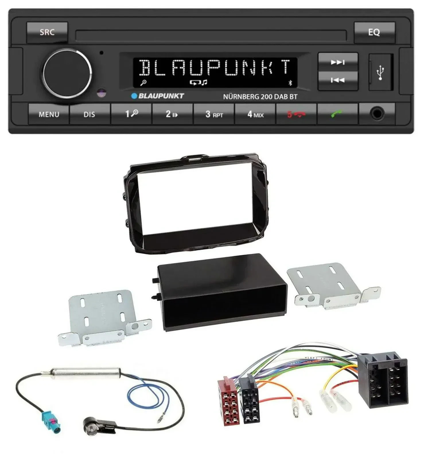 Blaupunkt USB DAB MP3 Bluetooth Autoradio für Alfa Giulietta ab 2013 ISO piano-s