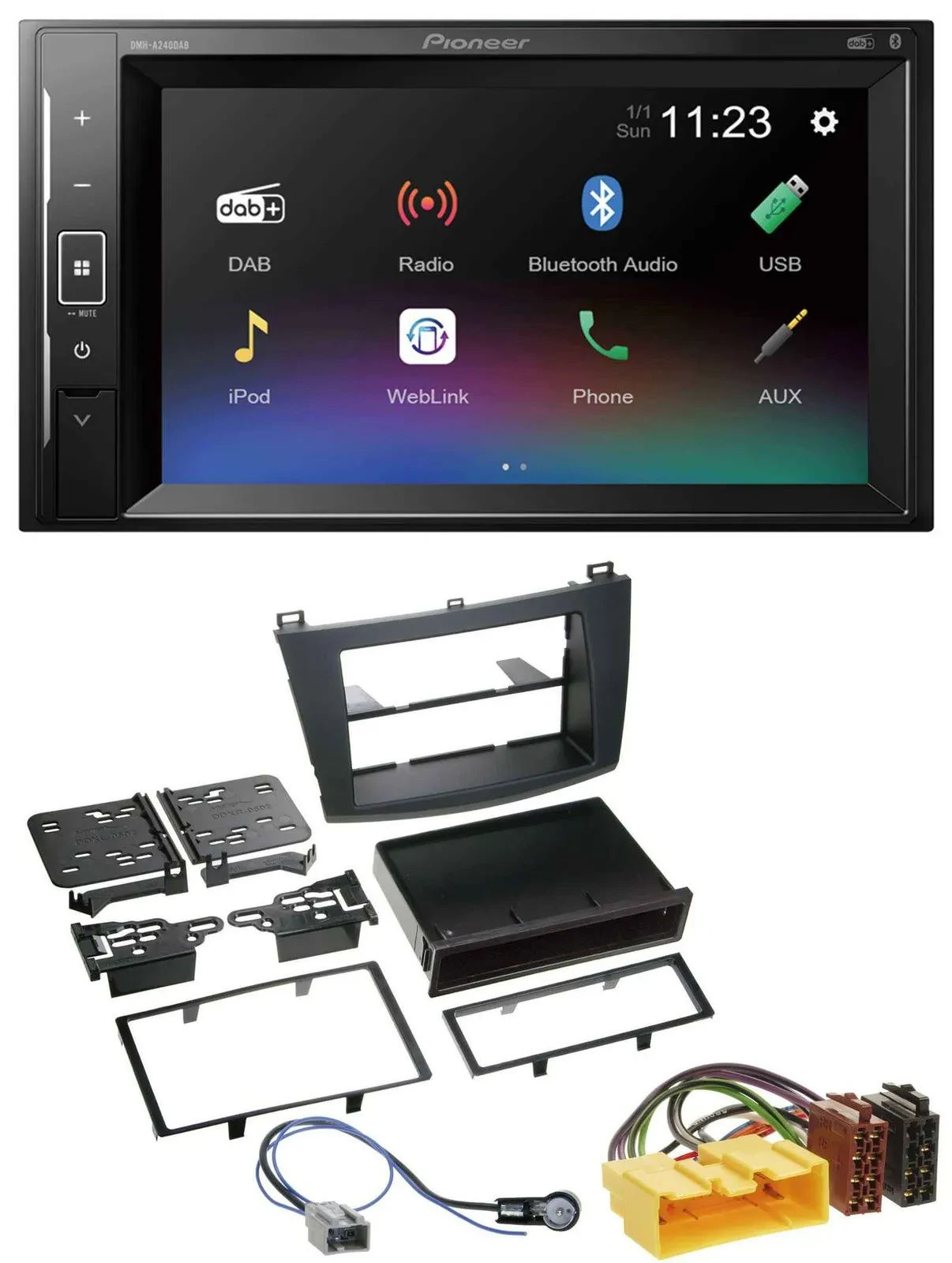 Pioneer DAB MP3 2DIN Bluetooth USB Autoradio für Mazda 3 (2009-2013)