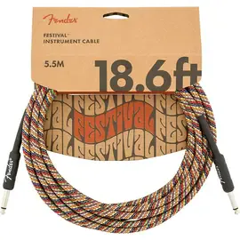 Инструментальный кабель Fender Festival Straight to Straight Instrument Cable 18.6 ft. Rainbow