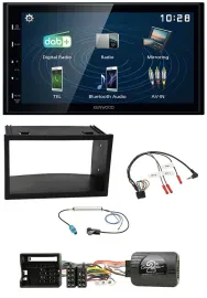Kenwood 2DIN Bluetooth Lenkrad USB DAB Autoradio für VW Polo Passat Quadlock