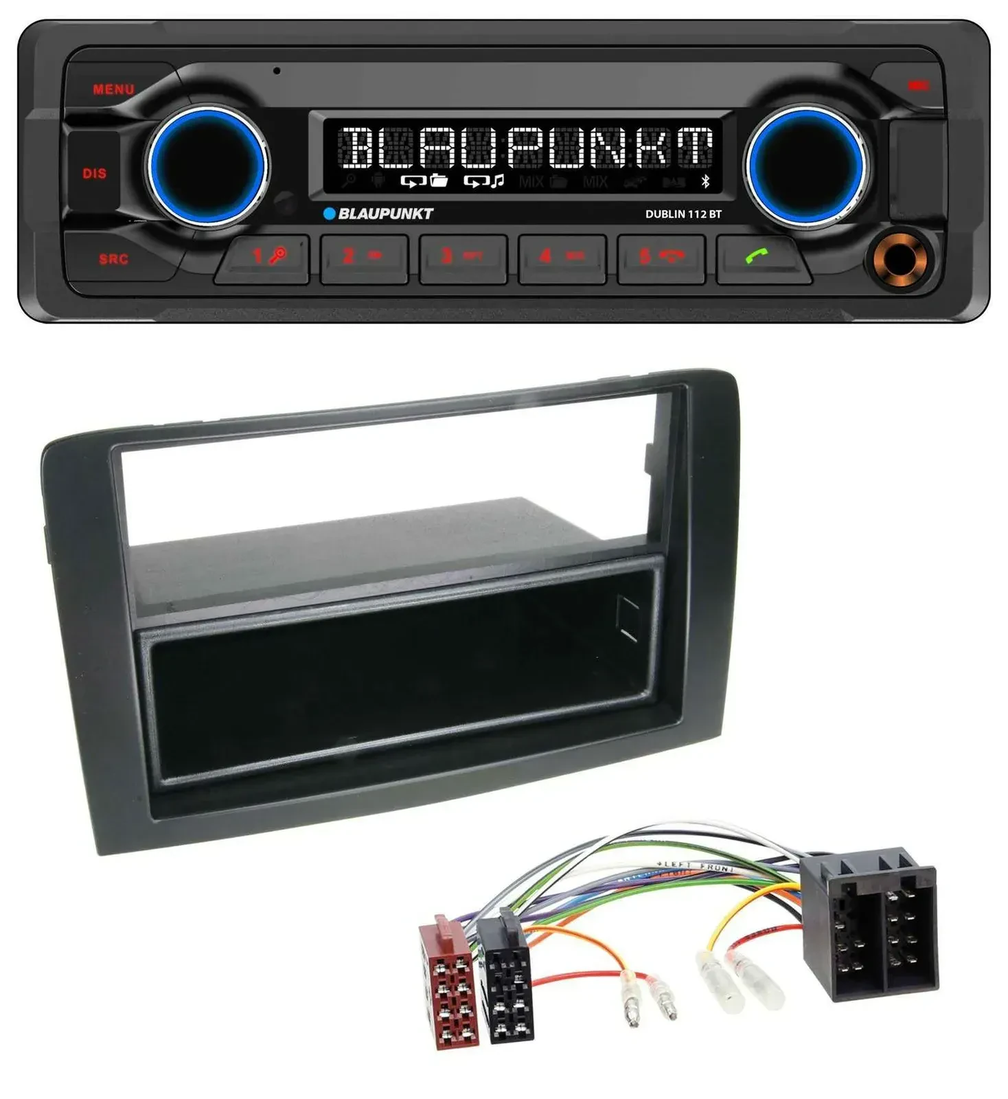 Blaupunkt MP3 Bluetooth USB AUX Autoradio für Fiat Idea (350 03-11) schwarz