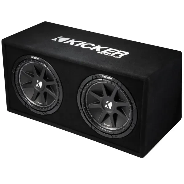 KICKER 43DC122 Comp Audio Dual 2-Ohm 12" Subwoofers In Vented Sub Box Enclosure