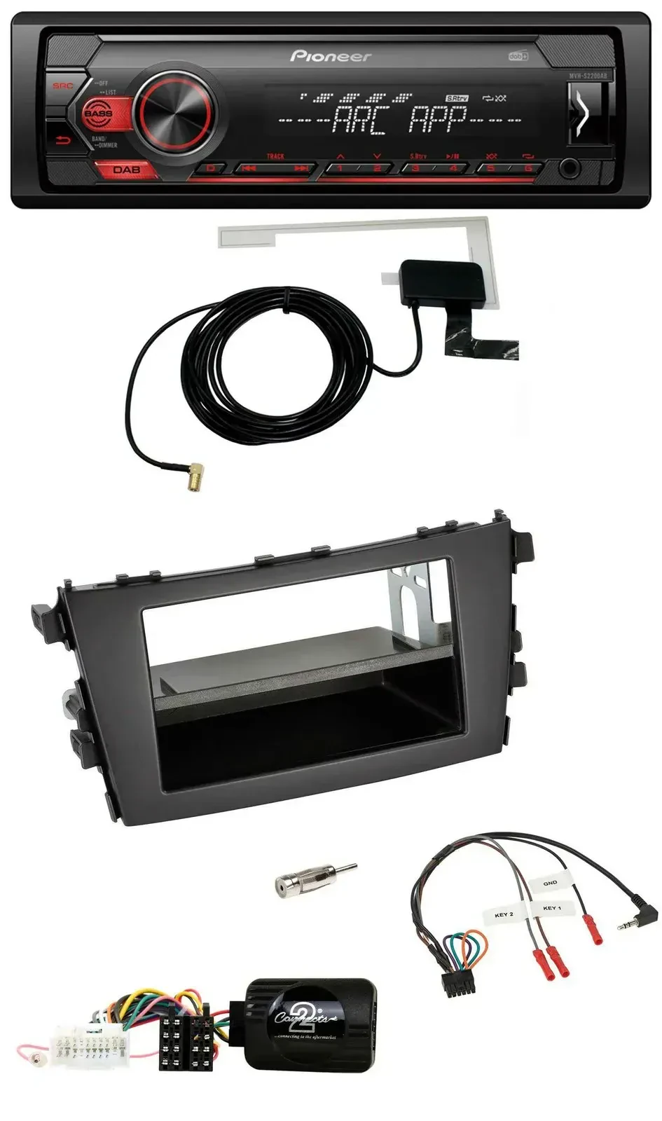 Автомагнитола Pioneer 1-DIN, USB, DAB, MP3, для Suzuki Celerio LF (с 2014), совместима с кнопками на руле