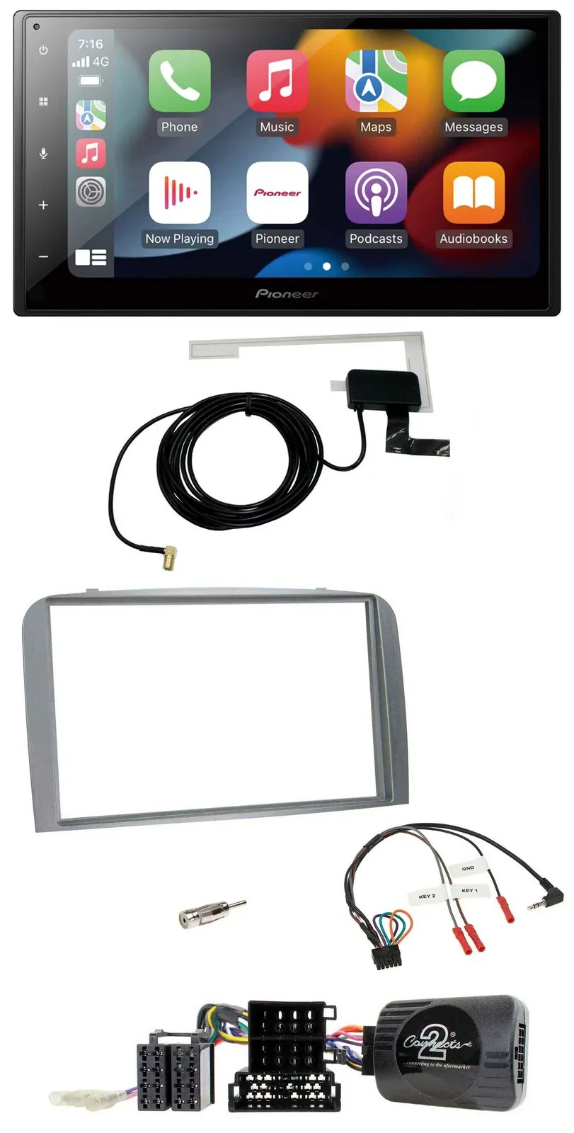 Pioneer Lenkrad USB Bluetooth DAB 2DIN Autoradio für Alfa Romeo 147 GT 2007-2010