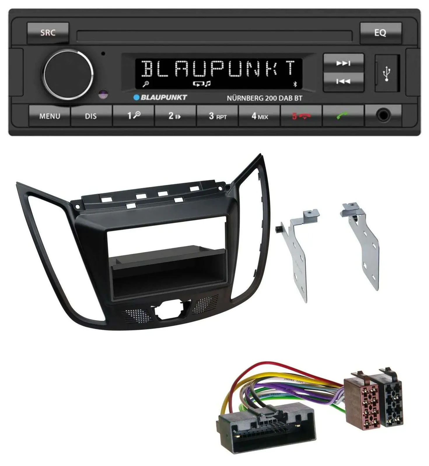 Blaupunkt USB DAB MP3 Bluetooth Autoradio für Ford C-Max Kuga matt schwarz