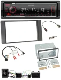 Автомагнитола Kenwood Bluetooth USB DAB для Ford Kuga 2008–2012 антрацит с поддержкой управления на руле