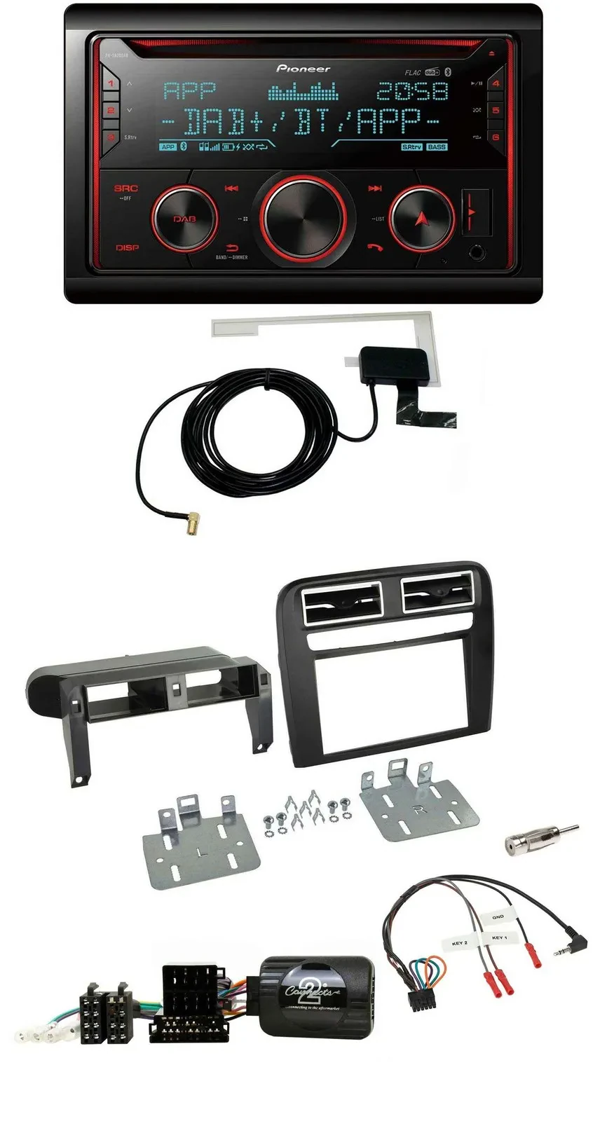 Pioneer 2DIN Lenkrad DAB USB CD Bluetooth Autoradio für Fiat Grande Punto 06-09