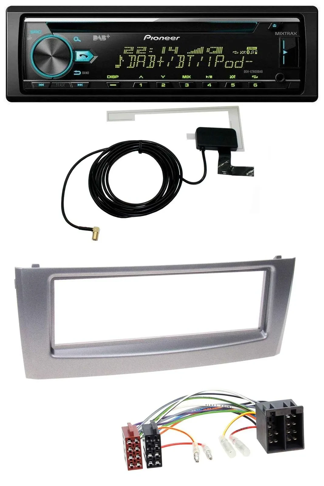 Pioneer MP3 AUX CD USB DAB Autoradio für Fiat Punto Grande Punto ab 05 grau