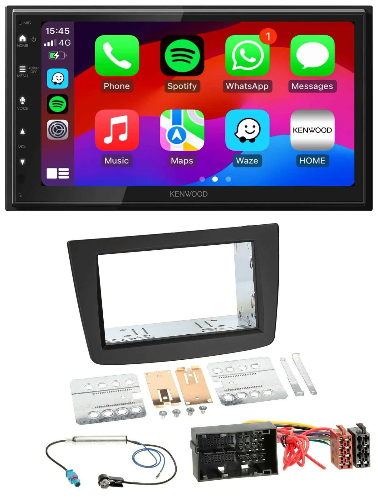 Автомагнитола для Alfa Romeo Mito 955 (с 2014) Kenwood 2DIN, DAB, Bluetooth, USB, MP3, черная