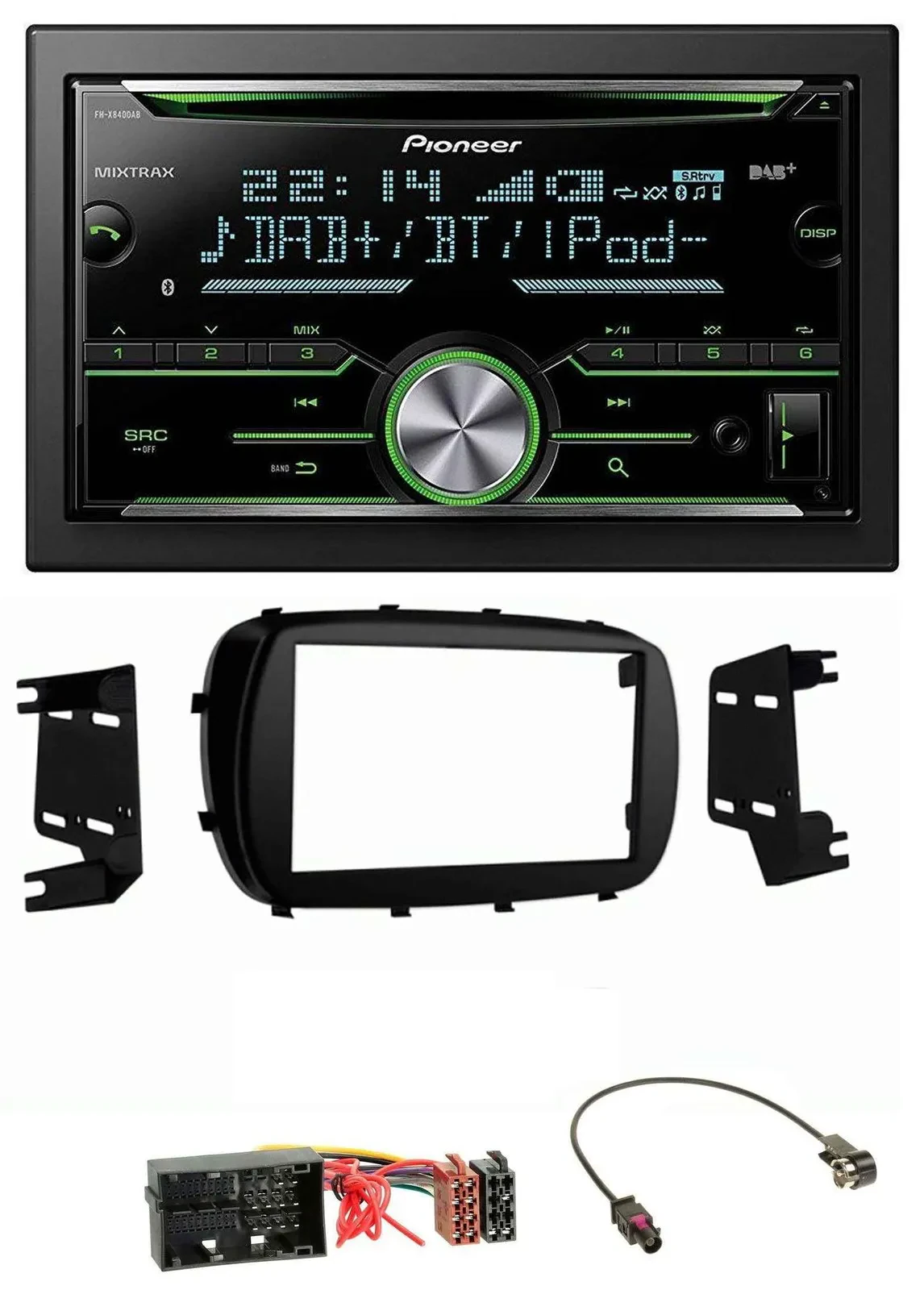 Pioneer Bluetooth MP3 DAB 2DIN USB CD Autoradio für Fiat 500X (ab 2015)