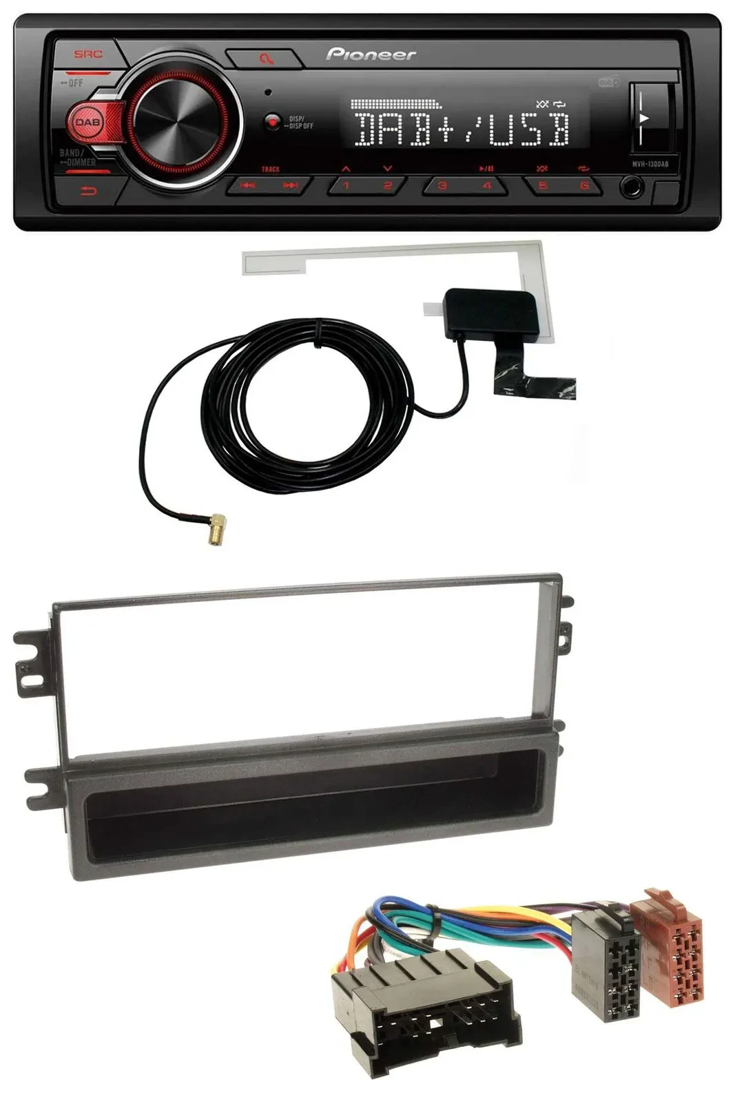 Автомагнитола Pioneer 1-DIN MP3 DAB USB AUX для Kia Carnival (2001–2006), Carens (с 2003)