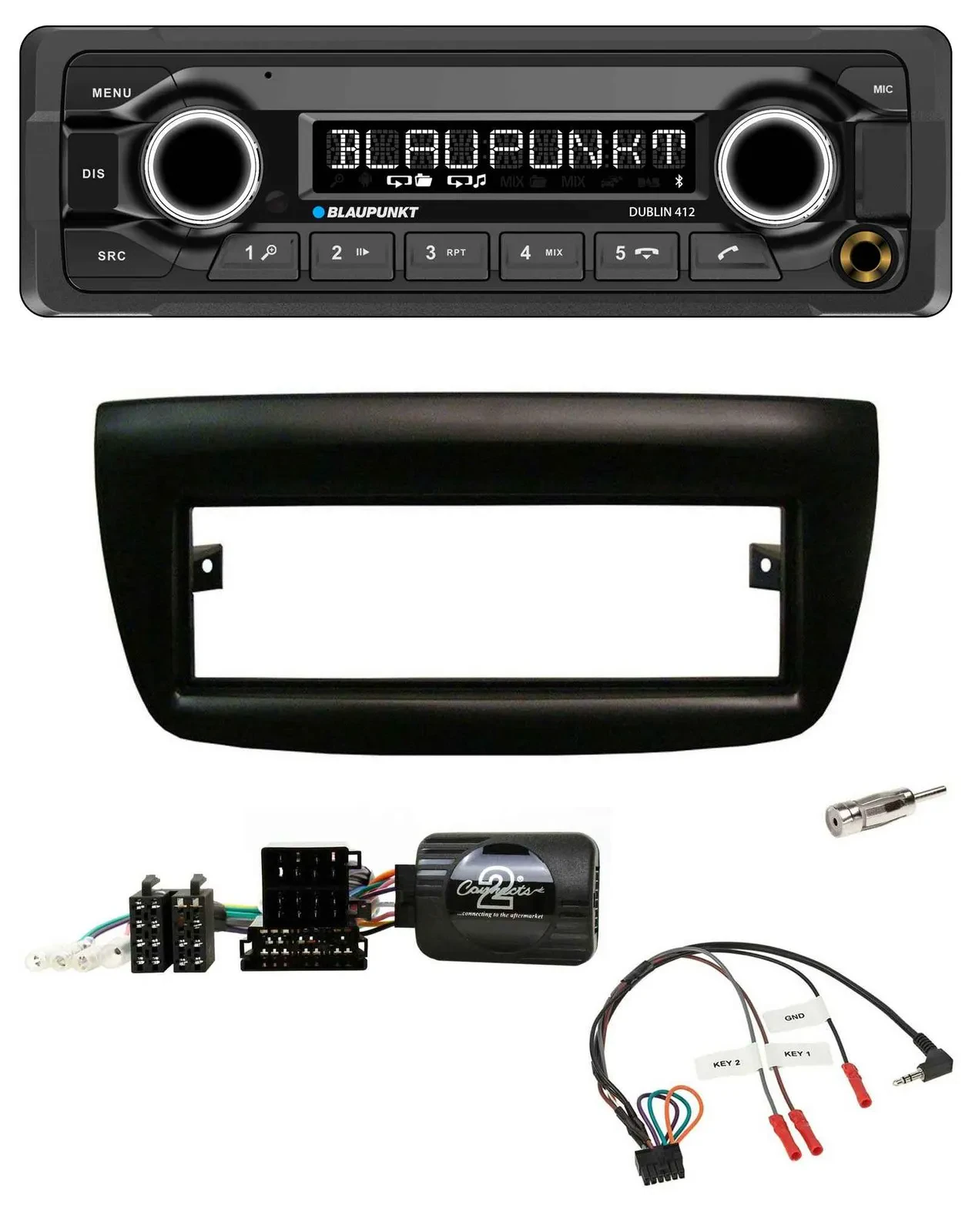 Blaupunkt MP3 Bluetooth USB Lenkrad Autoradio für Fiat Doblo 2012-2015 schwarz