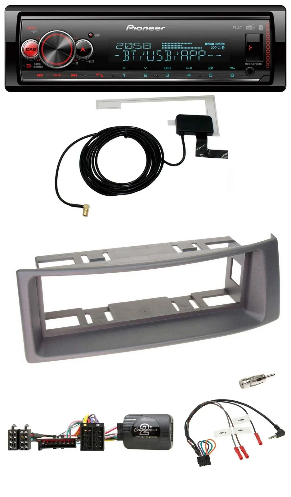 Pioneer Bluetooth DAB USB Lenkrad Autoradio für Renault Megane Scenic 96-00 anth