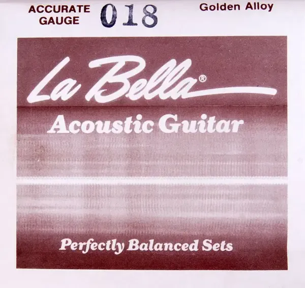 Струна для акустической гитары La Bella GW018, бронза, калибр 18