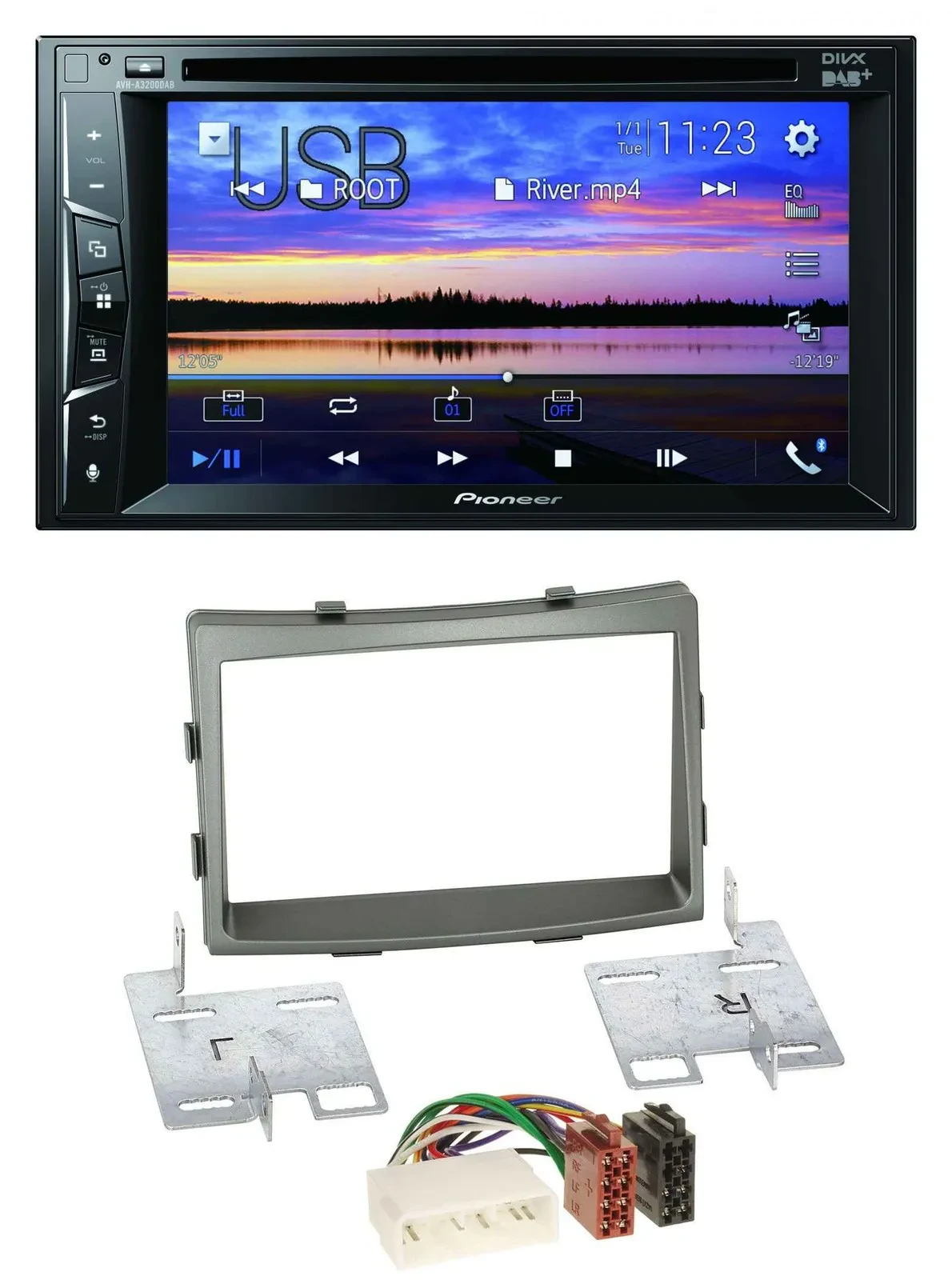 Автомагнитола Pioneer 2DIN Bluetooth USB DVD DAB MP3 для SsangYong Rodius (с 2013)