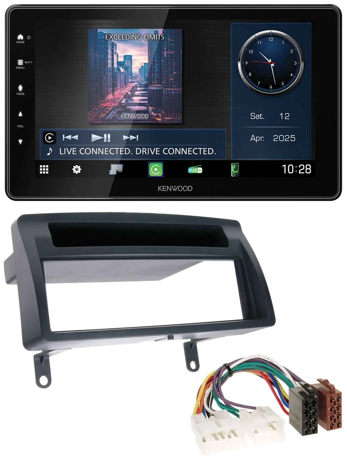 Kenwood MP3 Bluetooth USB DAB Autoradio für Toyota Corolla E12 2003-2008 dunkelg