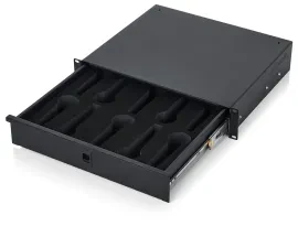 Gator Rackworks Wired Microphone Rack Mount Drawer with Lock - Fits 10 Wired