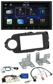 Автомагнитола Alpine для Toyota Yaris (с 2014), 2DIN, Bluetooth, DAB, USB, черная, поддержка кнопок на руле