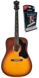 Recording King RDS-9-TS Dreadnought Acoustic Guitar and Hohner Pentaharp Bundle