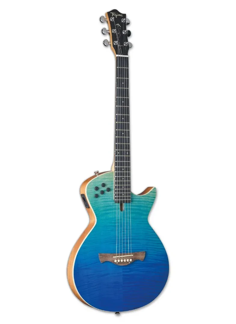 Tagima Modena I Hybrid Acoustic Electric Steel String Guitar, Transparent Blue