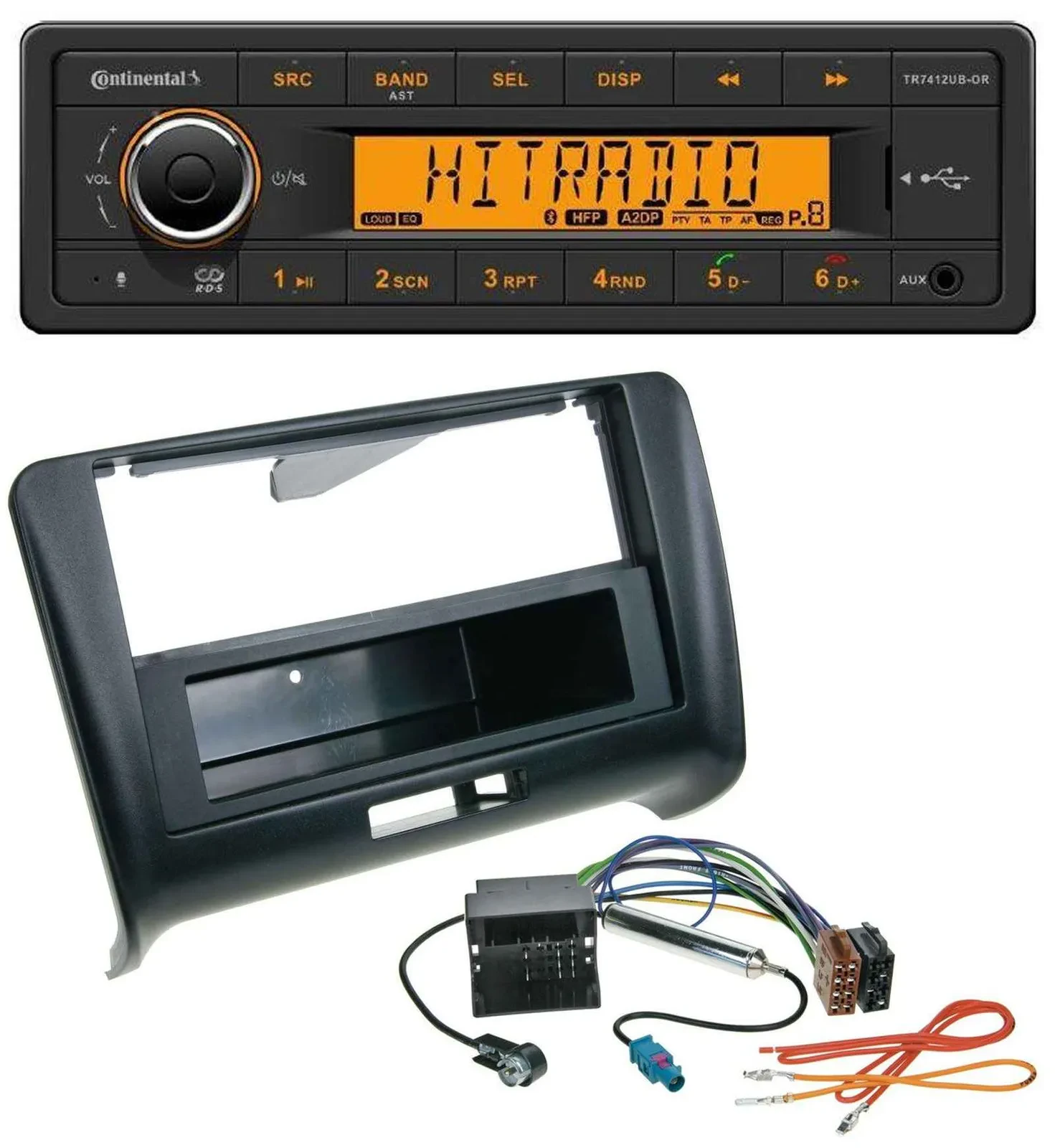 Continental MP3 Bluetooth AUX USB Autoradio für Audi TT (2006-2014) - Quadlock