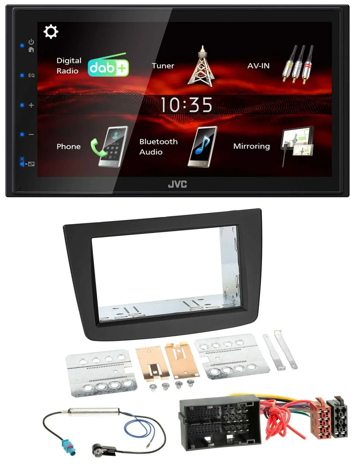JVC USB Bluetooth MP3 DAB 2DIN Autoradio für Alfa Romeo Mito 955 ab 14 schwarz