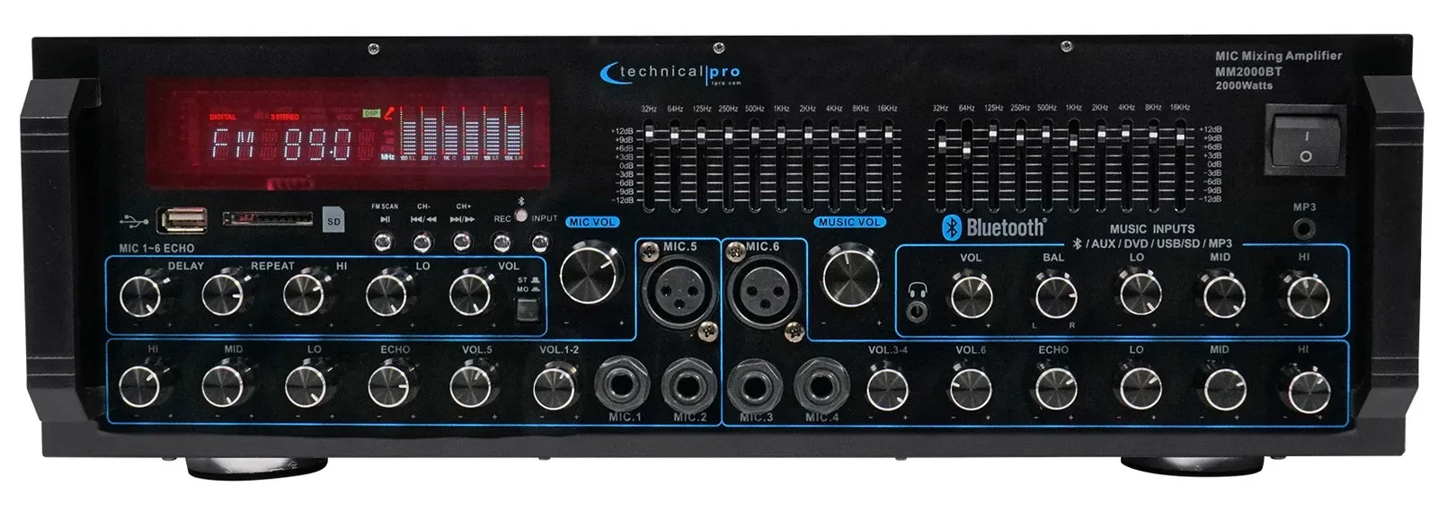 Усилитель для караоке Technical Pro MM2000BT с Bluetooth, SD, USB