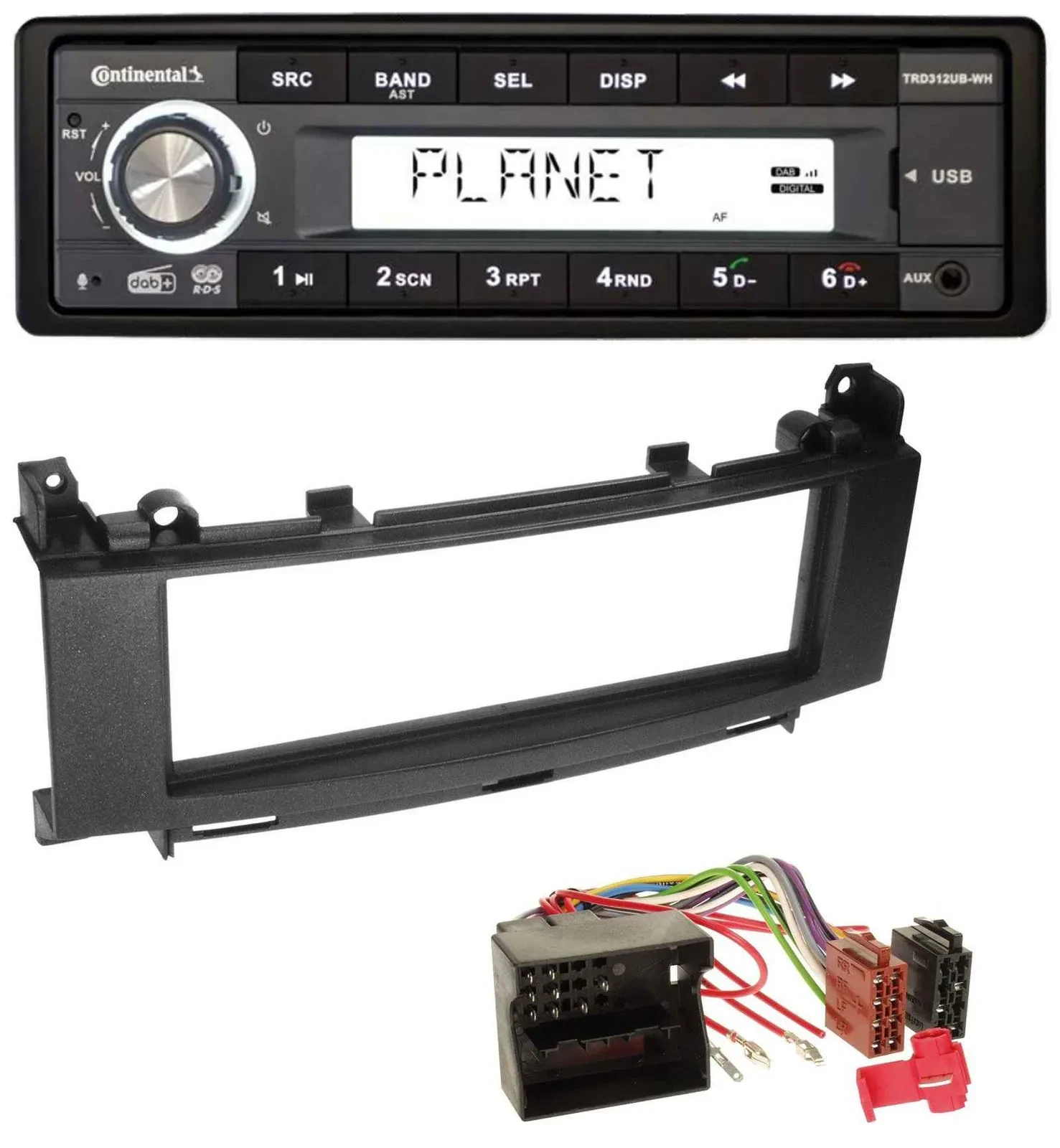 Continental USB 1DIN AUX DAB MP3 Autoradio für Mercedes A-Klasse W169 B-Klasse W