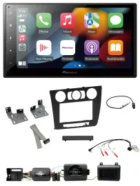 Автомагнитола для BMW 1 серии (E87) Pioneer 2 DIN, DAB, Bluetooth, USB, поддержка кнопок на руле, совместима с PDC (ручной климат)