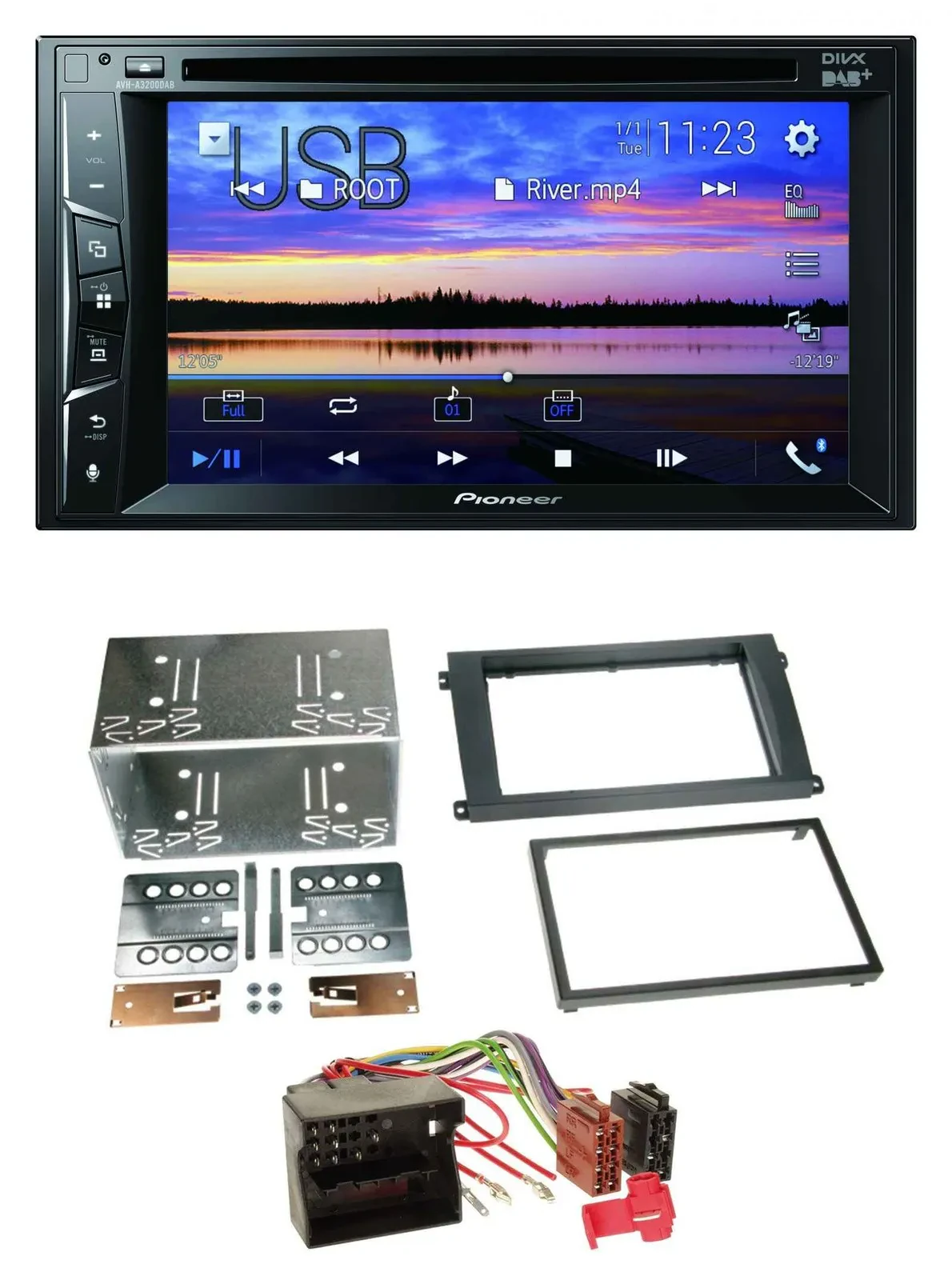 Автомагнитола для Porsche Cayenne (2007–2010) Pioneer 2DIN, Bluetooth, USB, DVD, DAB, MP3