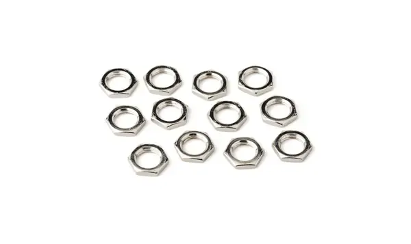 FENDER Amplifier Jack Nuts, Hex 7/16 - 20 X 1/8, Nickel (12 Stück)