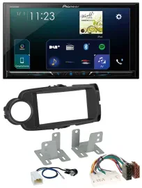 Pioneer MP3 Bluetooth USB 2DIN DAB Autoradio für Toyota Yaris 11-20 schwarz