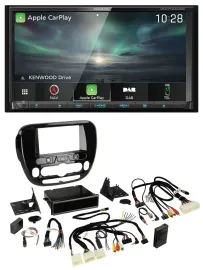 Kenwood Bluetooth USB 2DIN Lenkrad TMC DAB Navigation für Kia Soul ab 2014 Klima