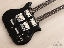 1981 Kawai F-1 Double Neck Vintage Guitar Black Near-Mint w/ Case, Hangtags