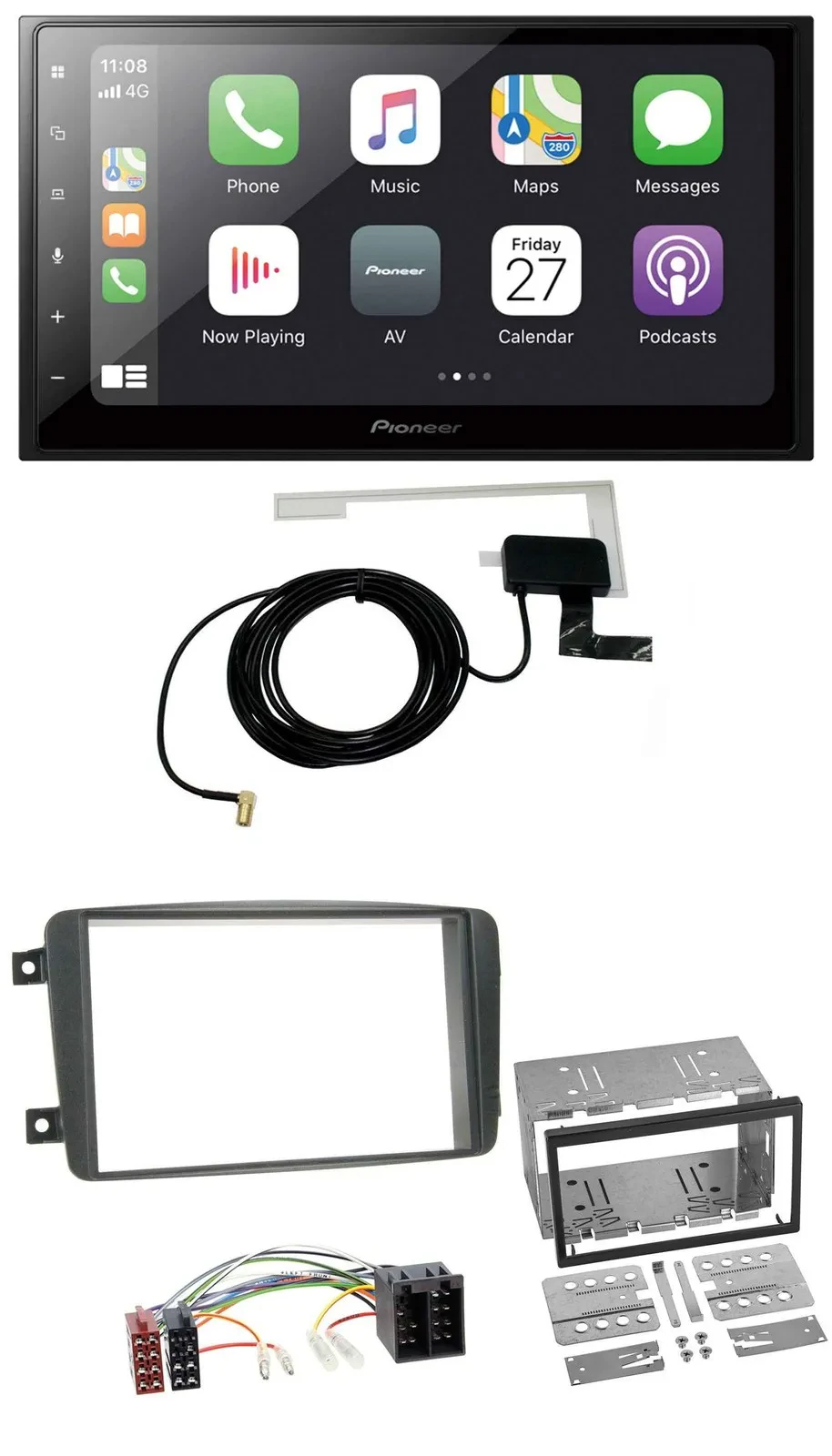 Автомагнитола для Mercedes C‑Class/Vito/CLK/Viano Pioneer 2DIN USB Bluetooth DAB