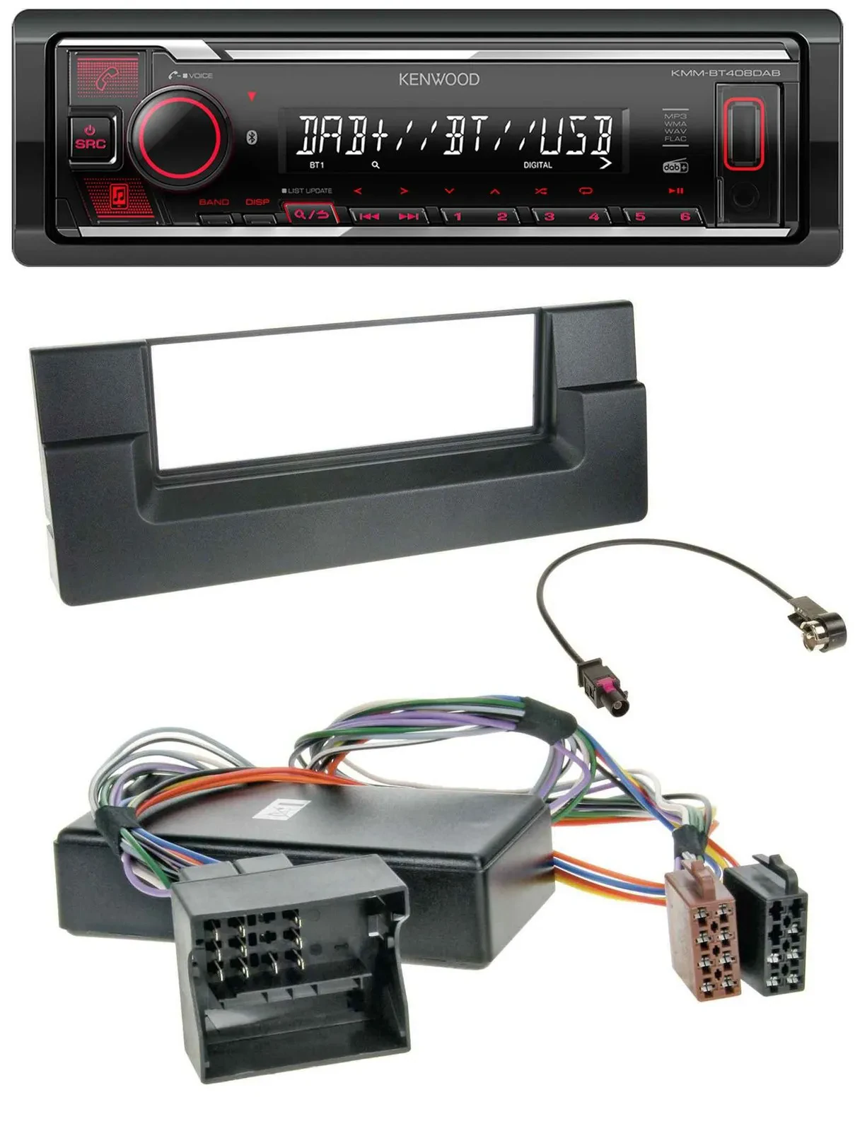 Kenwood MP3 Bluetooth USB DAB Autoradio für BMW X5 E53 5er E39 Aktivsystem Quadl