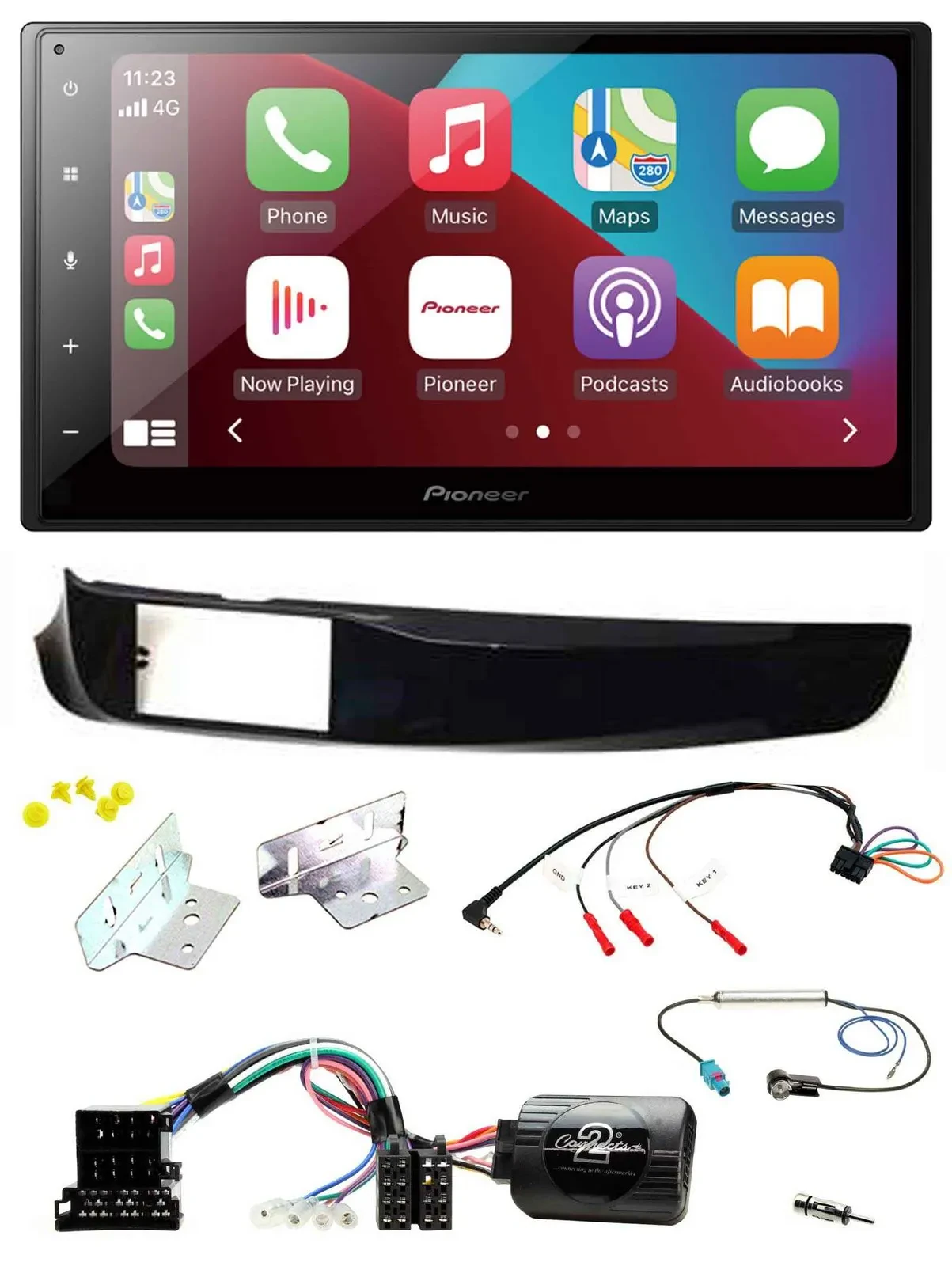 Автомагнитола для Alfa Romeo Giulietta (940) 2010–2014 Pioneer 2DIN, DAB, Bluetooth, USB, поддержка управления на руле