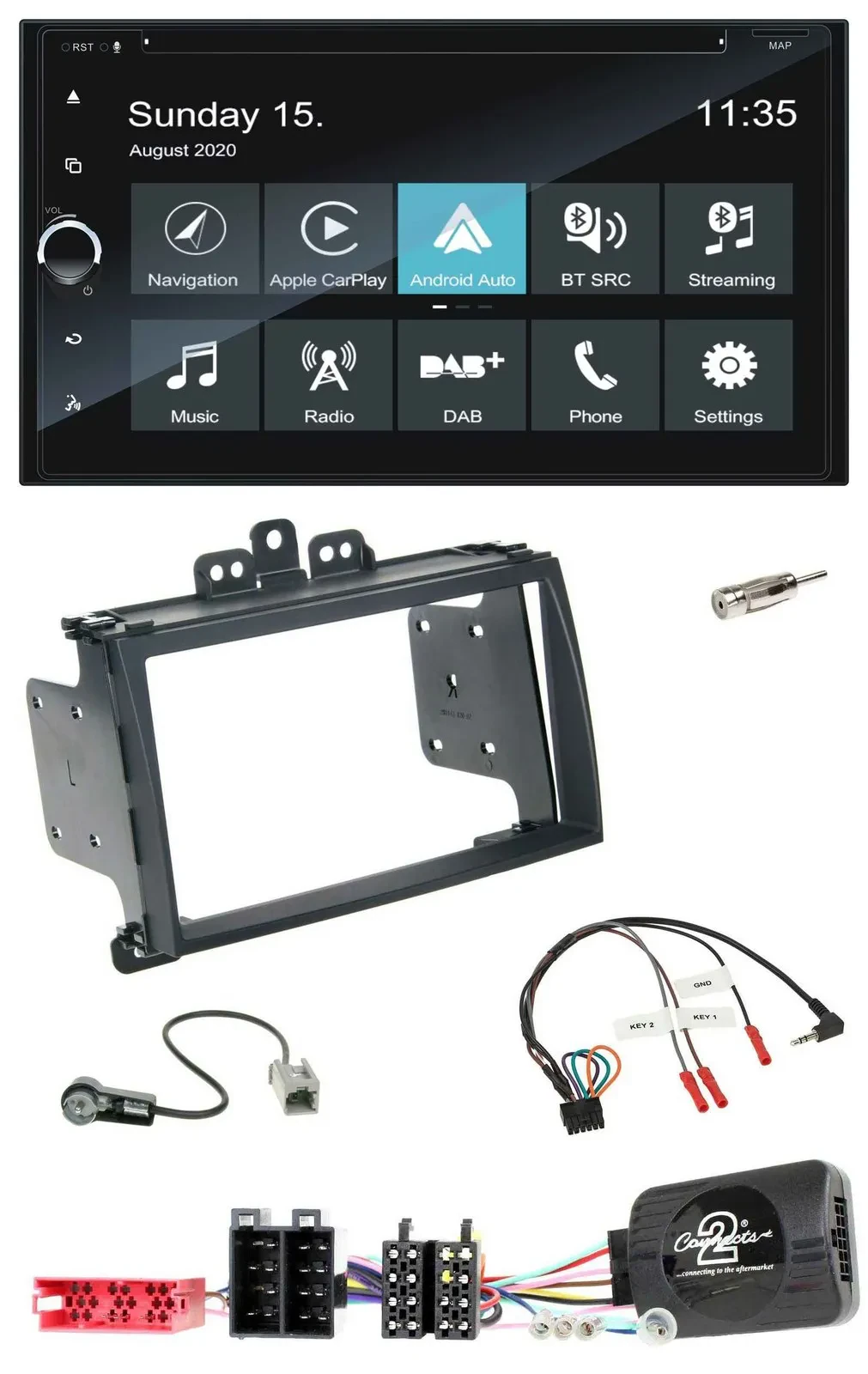 Blaupunkt 2DIN Lenkrad TMC Bluetooth USB DAB Navigation für Hyundai i20 09-12 sc