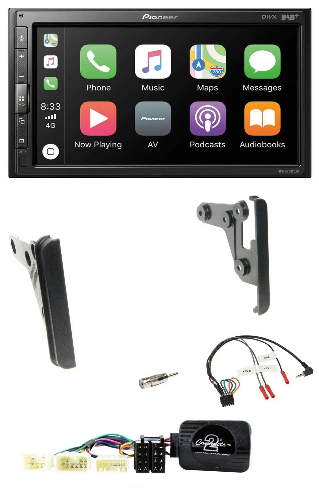 Pioneer USB Lenkrad DAB 2DIN Bluetooth Autoradio für Toyota FJ ab 2007