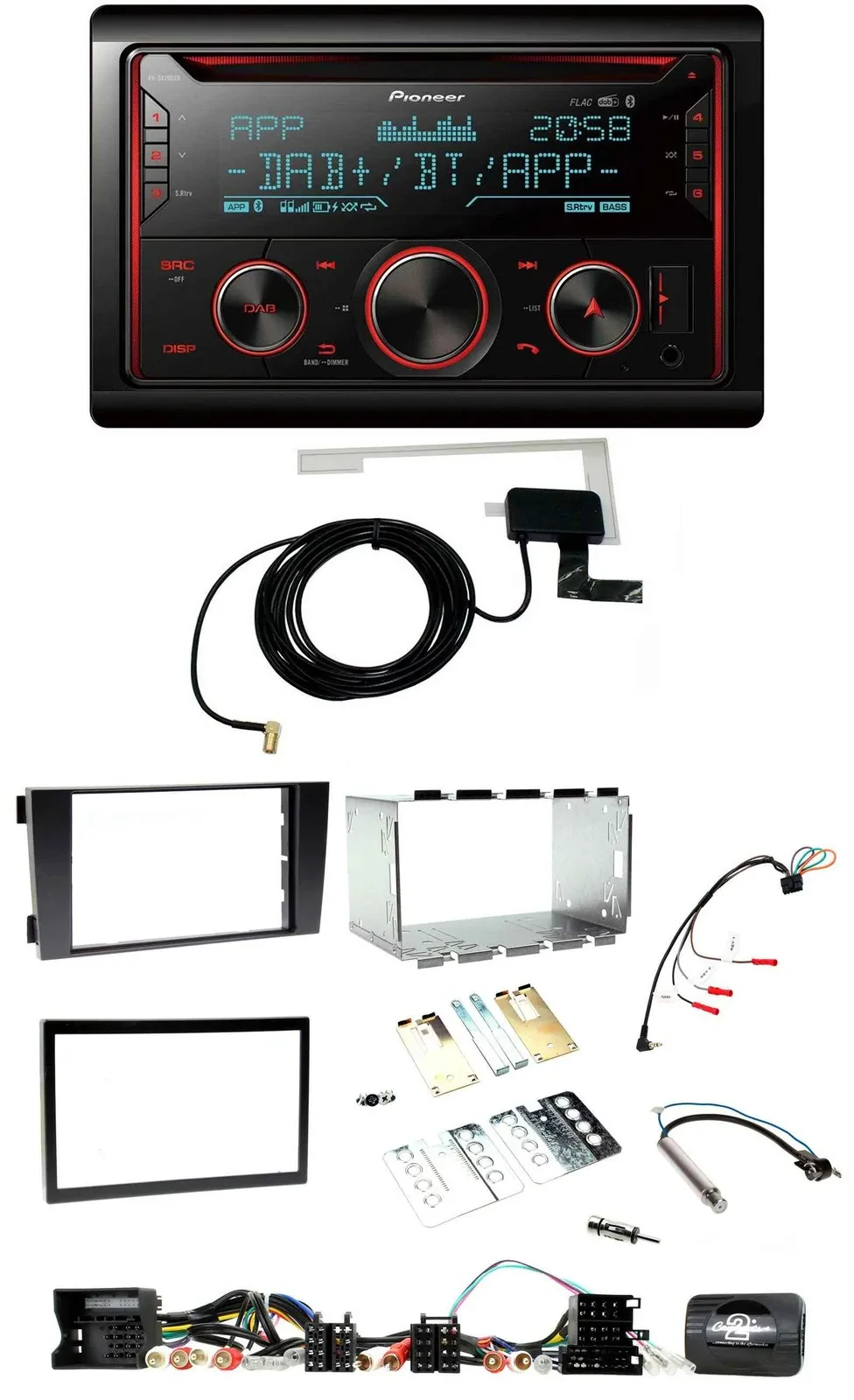 Pioneer 2DIN Lenkrad DAB USB CD Bluetooth Autoradio für Audi A6 C5 2001-2004 Akt