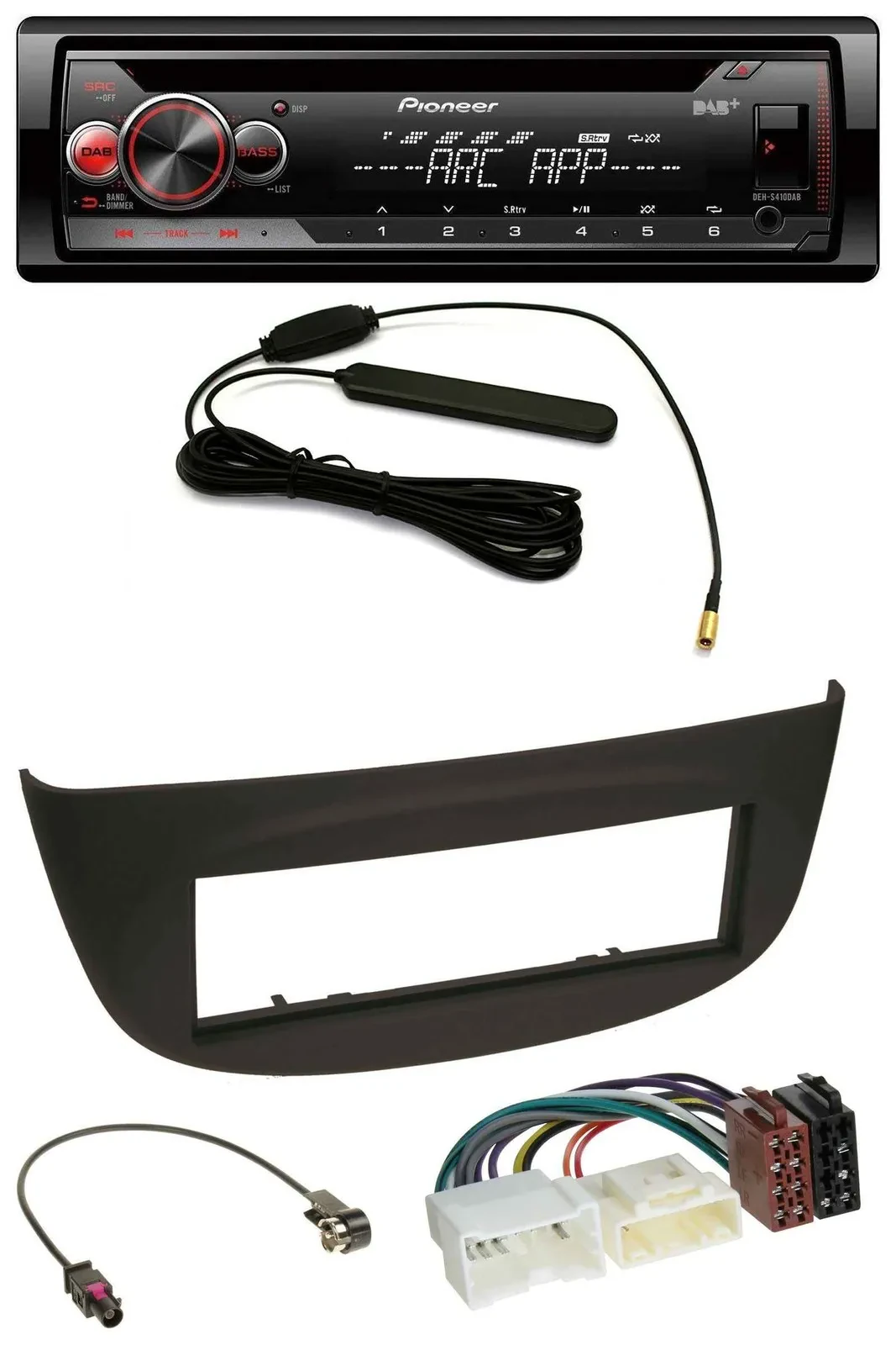 Pioneer CD USB AUX DAB MP3 Autoradio für Renault Twingo ab 2012 schwarz