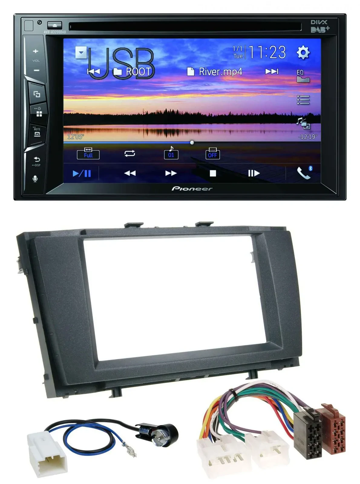 Pioneer Bluetooth 2DIN USB DVD DAB MP3 Autoradio für Toyota Avensis 2009-2015