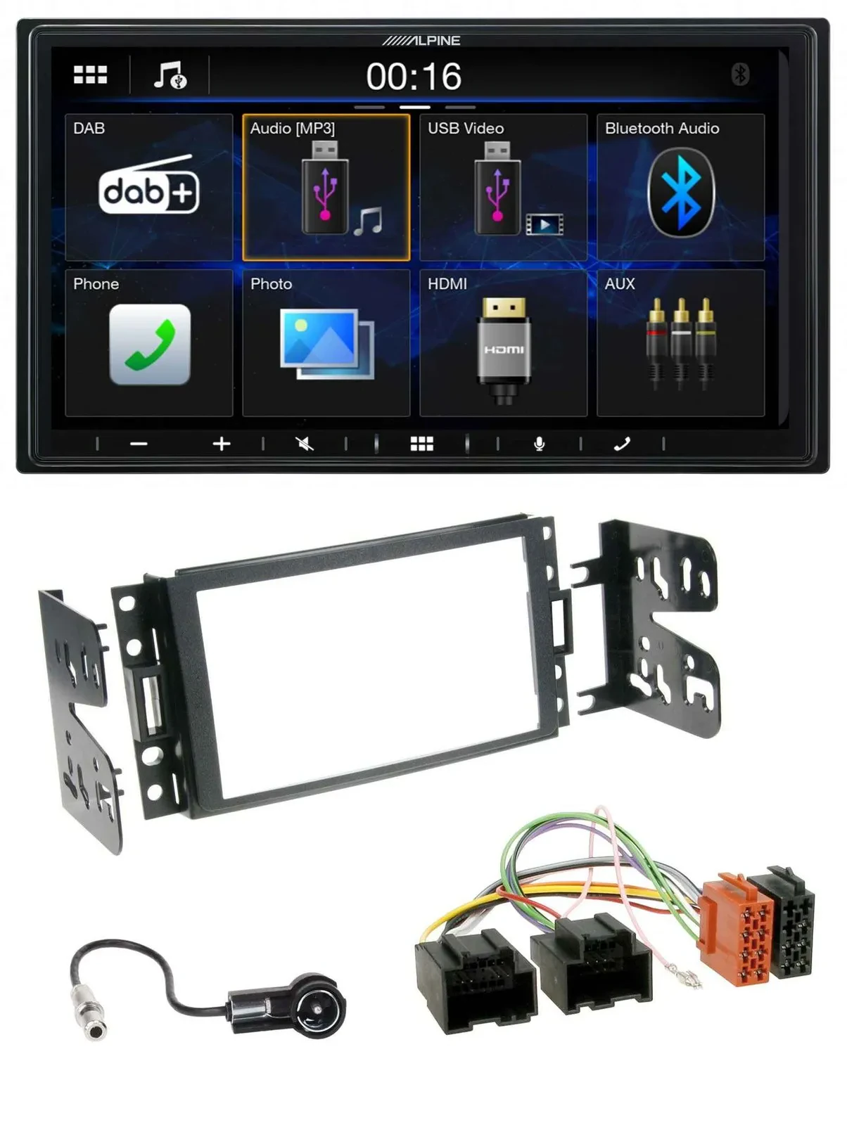 Alpine Bluetooth 2DIN MP3 DAB USB Autoradio für Chevrolet Corvette Uplander 05-1