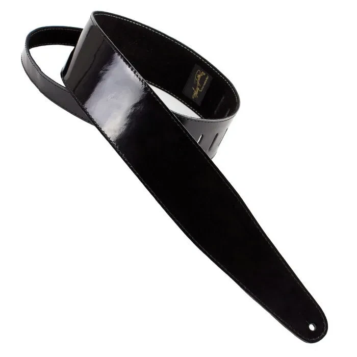 Ремень для гитары Henry Heller HPDL25P-BLK Shiny Patent Leather Black